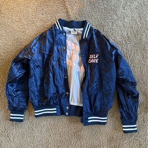 LIMITED EDITION - Female Collective Navy Bomber Jacket with White Accents
